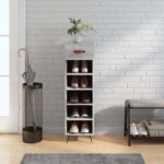 Provira Schoenenkast 30x35x105 cm bewerkt hout grijs sonoma eikenkleur