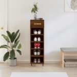 Provira Schoenenkast 30x35x105 cm bewerkt hout bruin eikenkleur