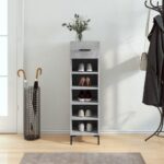 Provira Schoenenkast 30x35x105 cm bewerkt hout betongrijs