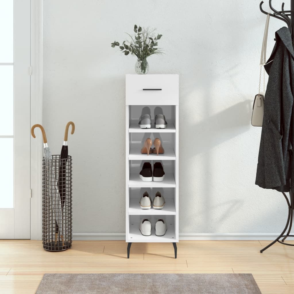 8720845430917_m_en_hd_1 Provira Schoenenkast 30x35x105 cm bewerkt hout hoogglans wit - Image 1