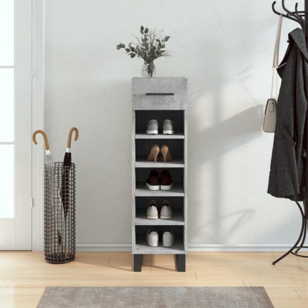 Provira Schoenenkast 30x35x105 cm bewerkt hout betongrijs