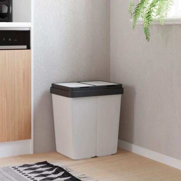 Provira Vuilnisbak dubbel 2x25 L wit