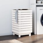 Provira Wasmand 44x44x76 cm massief grenenhout wit