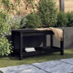 Provira Tuinbank 82,5x35x45 cm massief grenenhout zwart