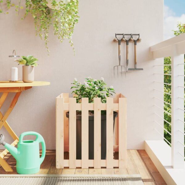 Provira Plantenbak met hekontwerp 60x60x60 cm massief grenenhout