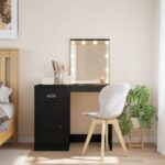 Provira Kaptafel met LED-verlichting 90x42x132,5 cm zwart
