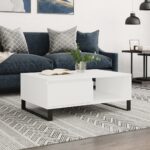 Provira Salontafel 90x60x35 cm bewerkt hout wit