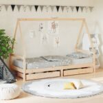 Provira Kinderbedframe met lades 90x190 cm massief grenenhout