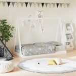 Provira Kinderbedframe 80x160 cm massief grenenhout wit