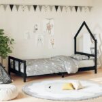 Provira Kinderbedframe 90x190 cm massief grenenhout zwart