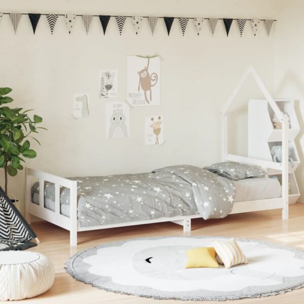 Provira Kinderbedframe 90x200 cm massief grenenhout wit