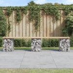 Provira Tuinbank Schanskorfontwerp 203x31x42 cm massief grenenhout