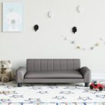 Provira Kinderbank 90x53x30 cm kunstleer grijs