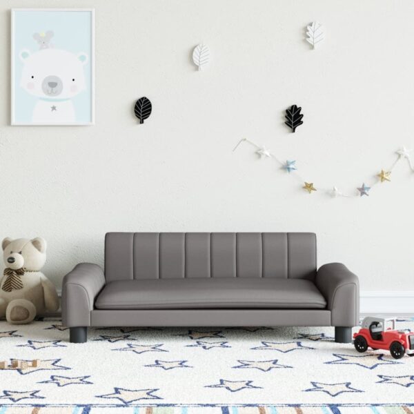 Provira Kinderbank 90x53x30 cm kunstleer grijs