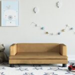 Provira Kinderbank 80x45x30 cm fluweel bruin