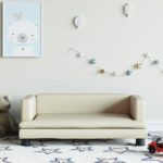 Provira Kinderbank 80x45x30 cm kunstleer crèmekleurig