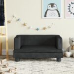 Provira Kinderbank 60x40x30 cm fluweel zwart