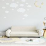 Provira Kinderbank 100x54x33 cm fluweel crèmekleurig