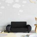 Provira Kinderbank 70x45x33 cm fluweel zwart