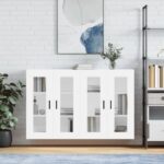 Provira Hangkasten 2 st bewerkt hout wit