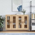 Provira Hangkasten 2 st bewerkt hout sonoma eikenkleurig