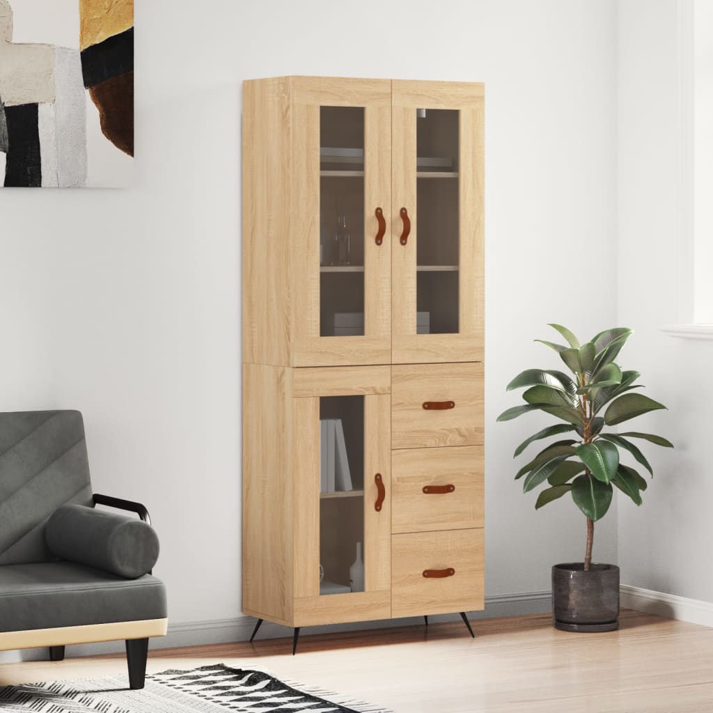 8720845479947_m_en_hd_1 Provira Hoge kast 69,5x34x180 cm bewerkt hout sonoma eikenkleurig - Image 1