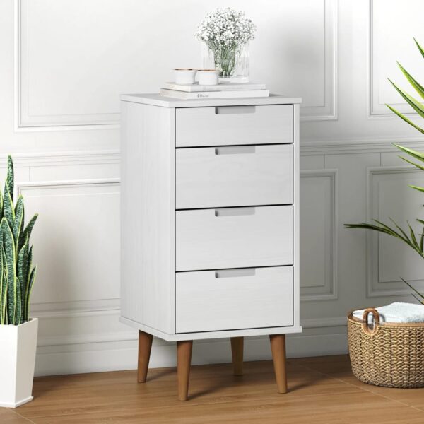 Provira Ladekast MOLDE 40x35x82 cm massief grenenhout wit