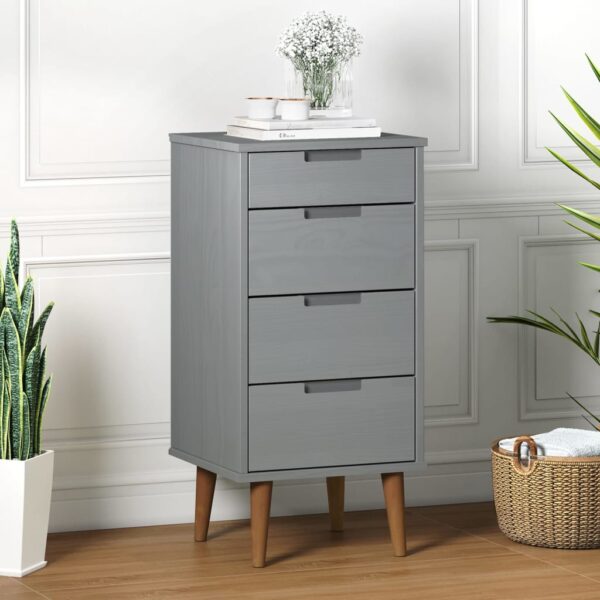 Provira Ladekast MOLDE 40x35x82 cm massief grenenhout grijs