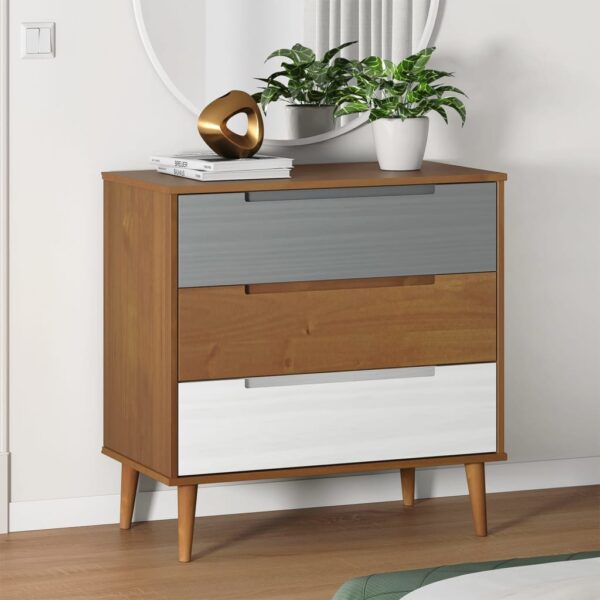 Provira Ladekast MOLDE 80x40x80 cm massief grenenhout bruin