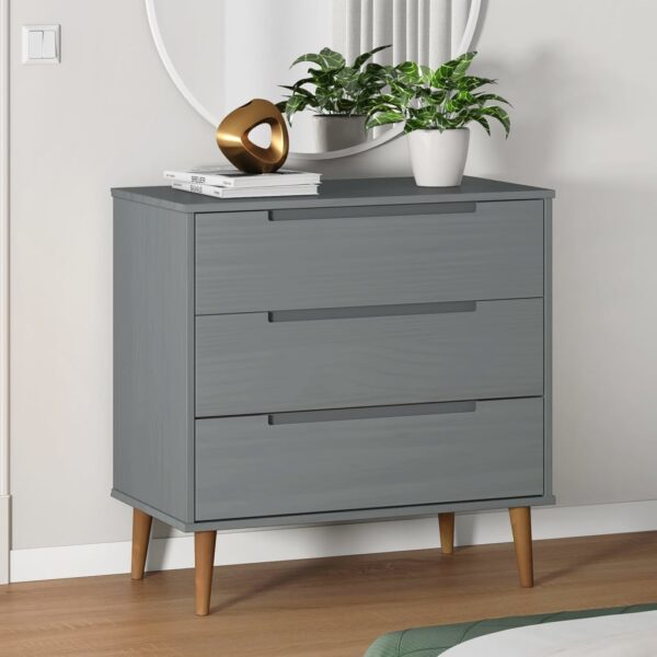 Provira Ladekast MOLDE 80x40x80 cm massief grenenhout grijs