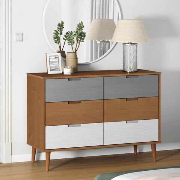 Provira Ladekast MOLDE 113x40x80 cm massief grenenhout bruin