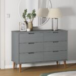 Provira Ladekast MOLDE 113x40x80 cm massief grenenhout grijs