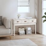 Provira Wandtafel 114x40x75 cm massief grenenhout wit