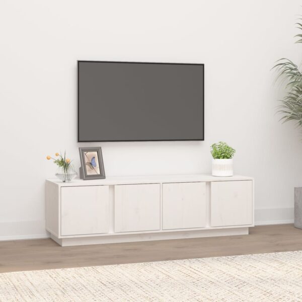 Provira Tv-meubel 140x40x40 cm massief grenenhout wit