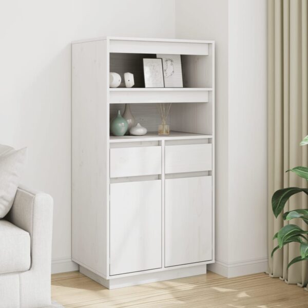 Provira Hoge kast 60x40x116,5 cm massief grenenhout wit
