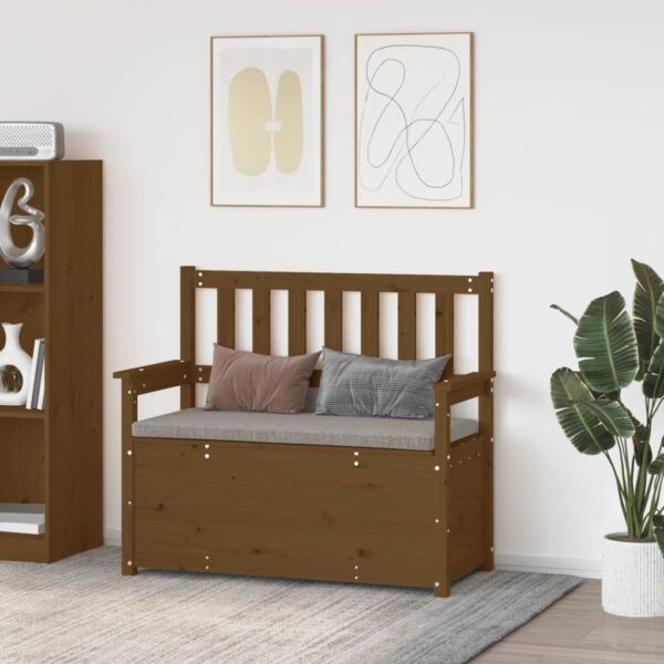 Provira Bankje 112,5x51,5x96,5 cm massief grenenhout honingbruin