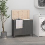 Provira Wasmand 88,5x44x76 cm massief grenenhout grijs