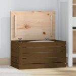 Provira Opbergbox honingbruin 59,5x36,5x33 cm massief grenenhout