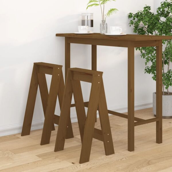 Provira Krukken 2 st 40x40x75 cm massief grenenhout honingbruin