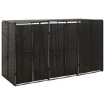 Provira Containerberging driedubbel 207x80x117 cm poly rattan zwart