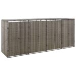 Provira Containerberging viervoudig 274x80x117 cm poly rattan grijs