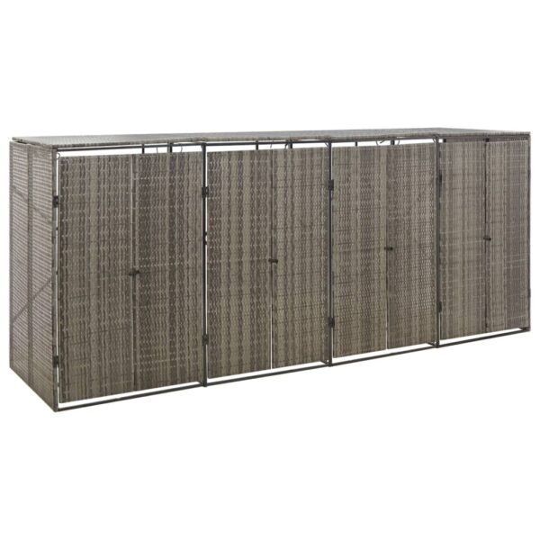Provira Containerberging viervoudig 274x80x117 cm poly rattan grijs