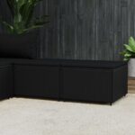 Provira Voetensteunen 2 st met kussens poly rattan zwart