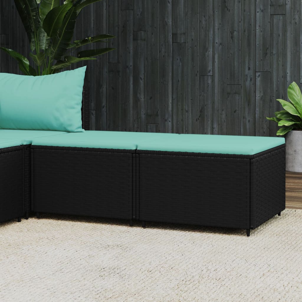 8720845673055_m_en_hd_1 Provira Voetensteunen 2 st met kussens poly rattan zwart - Image 1