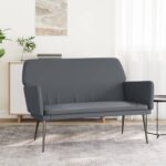 Provira Bankje 108x79x79 cm fluweel donkergrijs