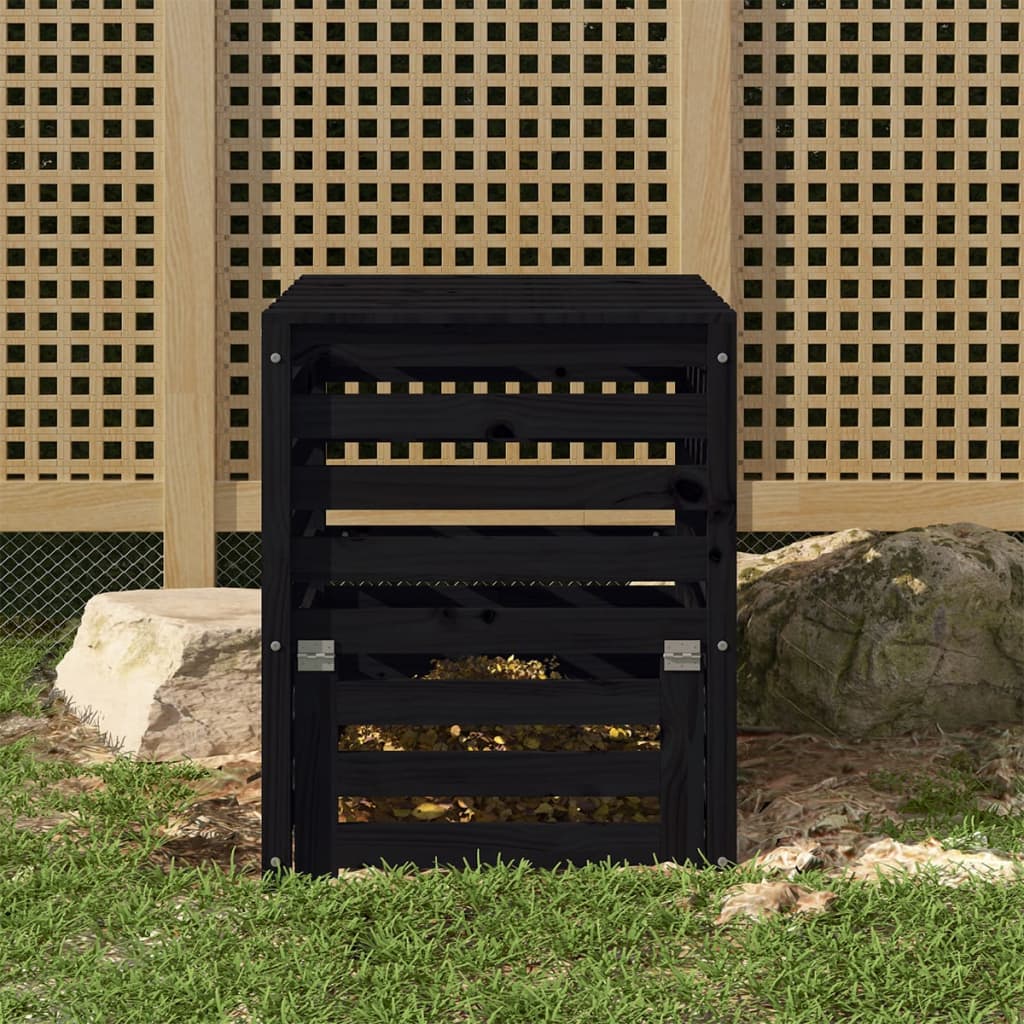 8720845677787_m_en_hd_1 Provira Compostbak 63,5x63,5x77,5 cm massief grenenhout zwart - Image 1