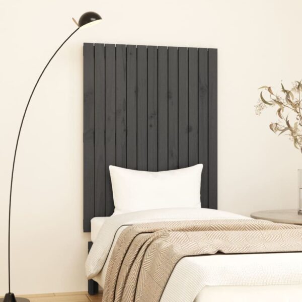 Provira Wandhoofdbord 82,5x3x110 cm massief grenenhout grijs