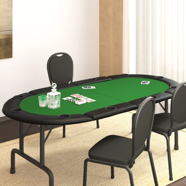 Provira Pokertafelblad voor 10 spelers inklapbaar 208x106x3 cm groen