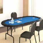 Provira Pokertafel voor 10 spelers inklapbaar 207x106x76 cm blauw