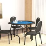Provira Pokertafelblad voor 8 spelers inklapbaar 108x108x75 cm blauw